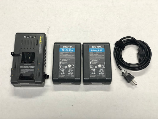 (2) Sony BP-GL65A V Mount Battery & Sony ACD-N10 V Mount AC Adapter/Charger Kit